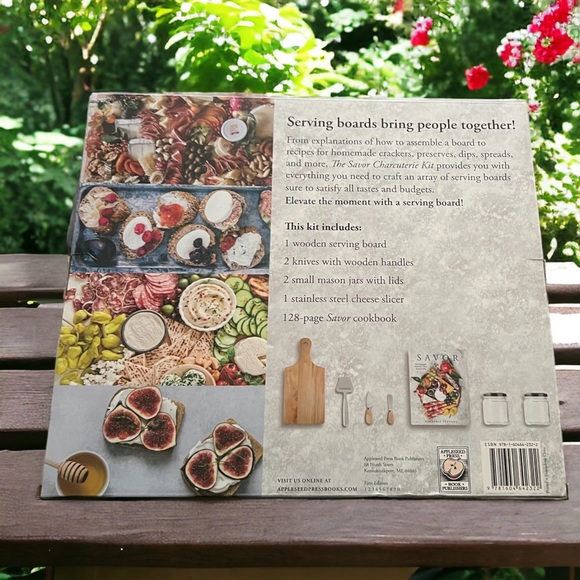 Savor Charcuterie Kit Cheese Spreads Serving Board Knives Slicer Cookbook Etc. - Picture 2 of 3